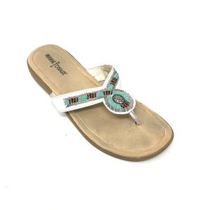 Minnetonka Thong Leather Casual Slide Sandals